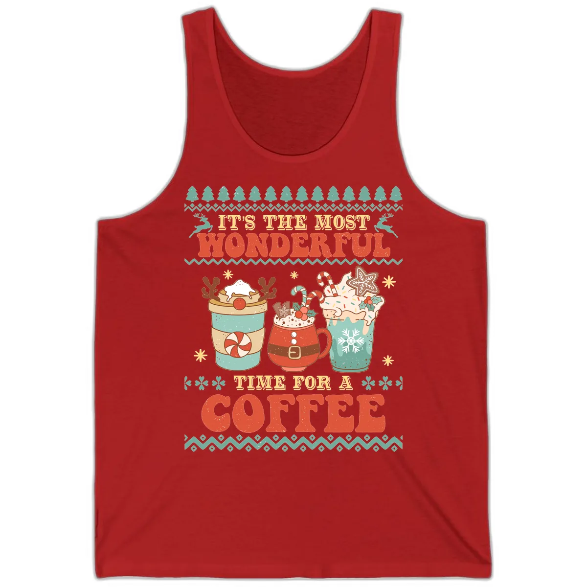 It's The Most Wonderful Time For Coffee Tank in Red