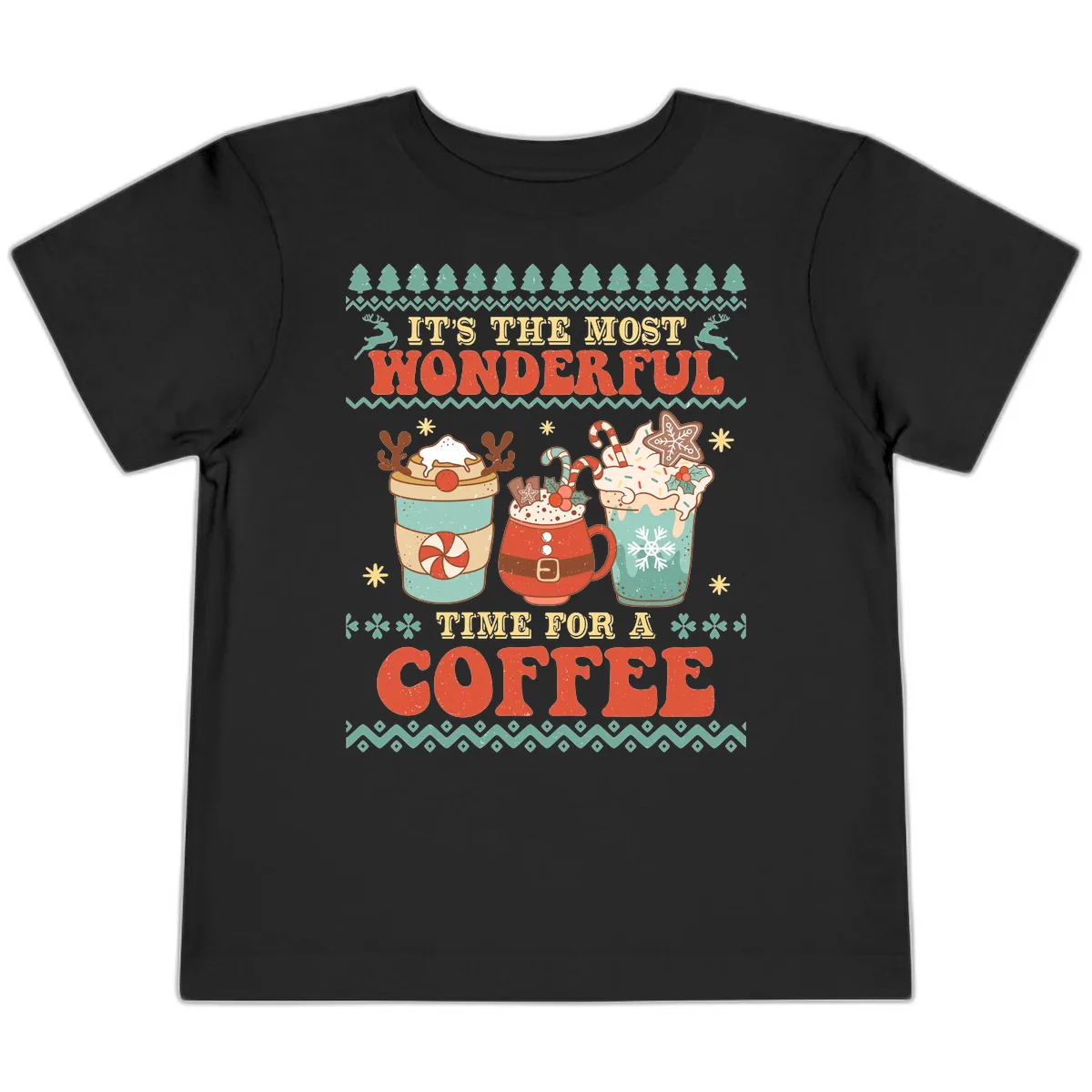 It's The Most Wonderful Time For Coffee Toddler T-Shirt in Black