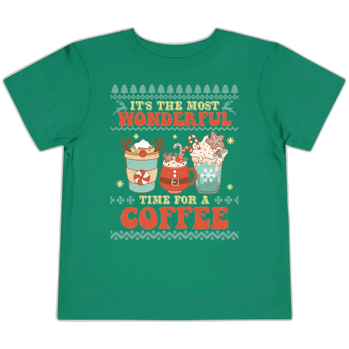 It's The Most Wonderful Time For Coffee Toddler T-Shirt in Kelly