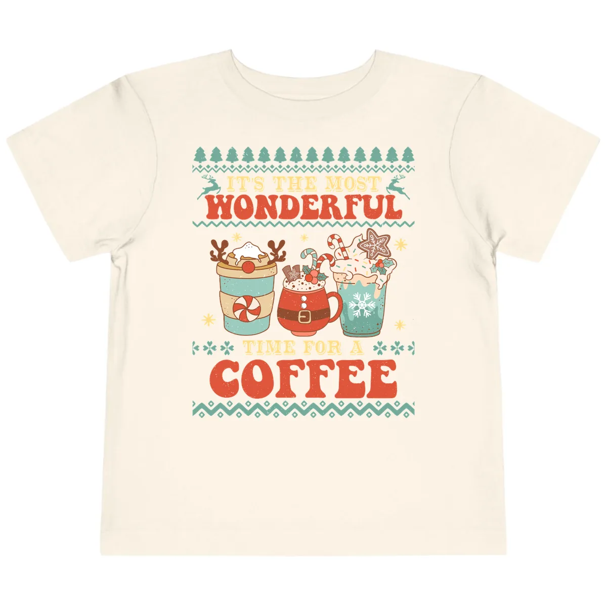 It's The Most Wonderful Time For Coffee Toddler T-Shirt in Natural