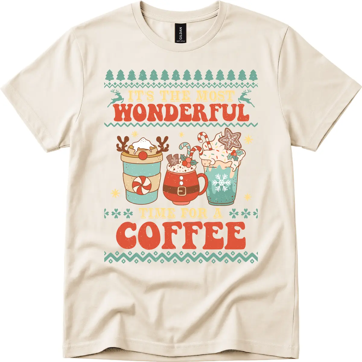 It's The Most Wonderful Time For Coffee T-Shirt in Natural