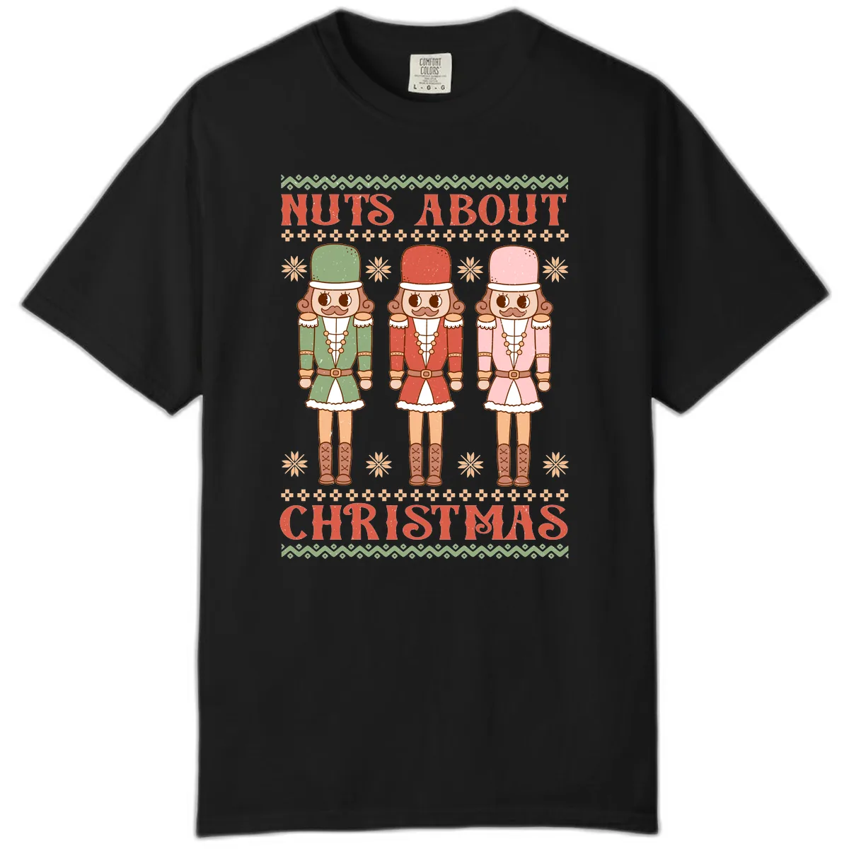 Nuts About Christmas Nutcrackers Comfort Color in Black