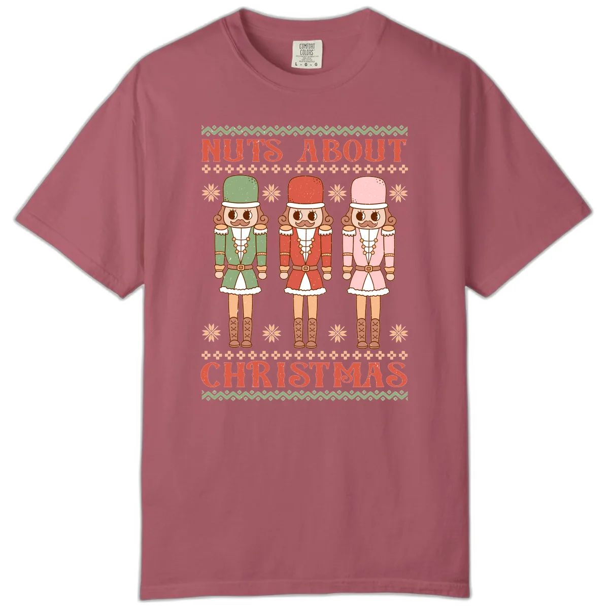 Nuts About Christmas Nutcrackers Comfort Color in Crimson