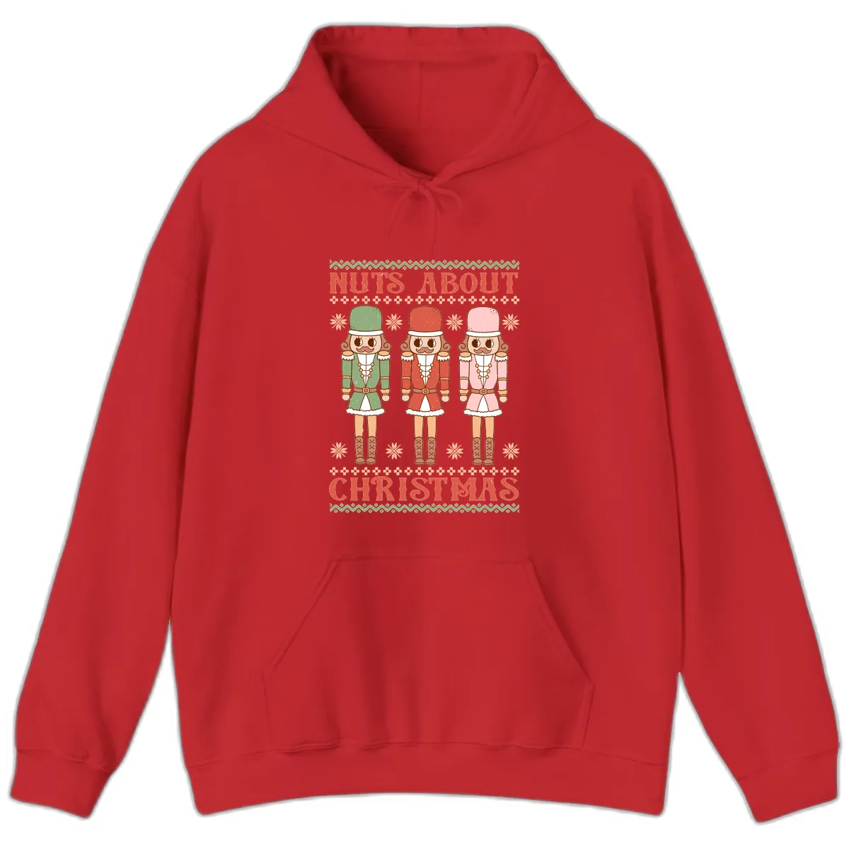Nuts About Christmas Nutcrackers Hoodie in Red
