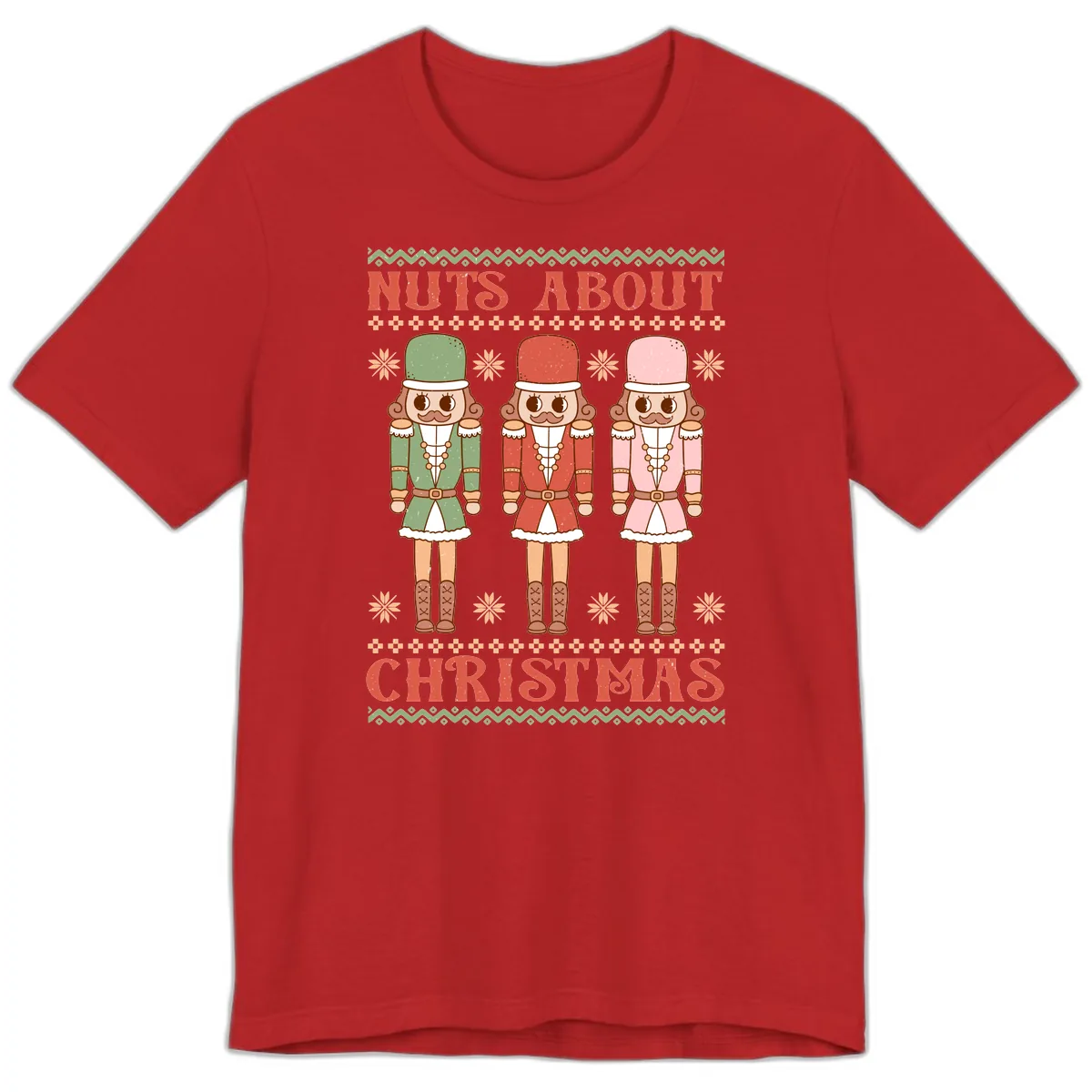 Nuts About Christmas Nutcrackers Premium T-Shirt in Red