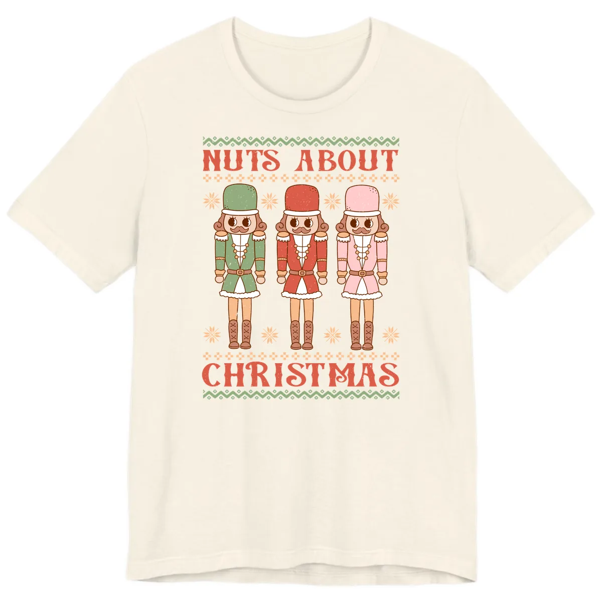 Nuts About Christmas Nutcrackers Premium T-Shirt in Natural