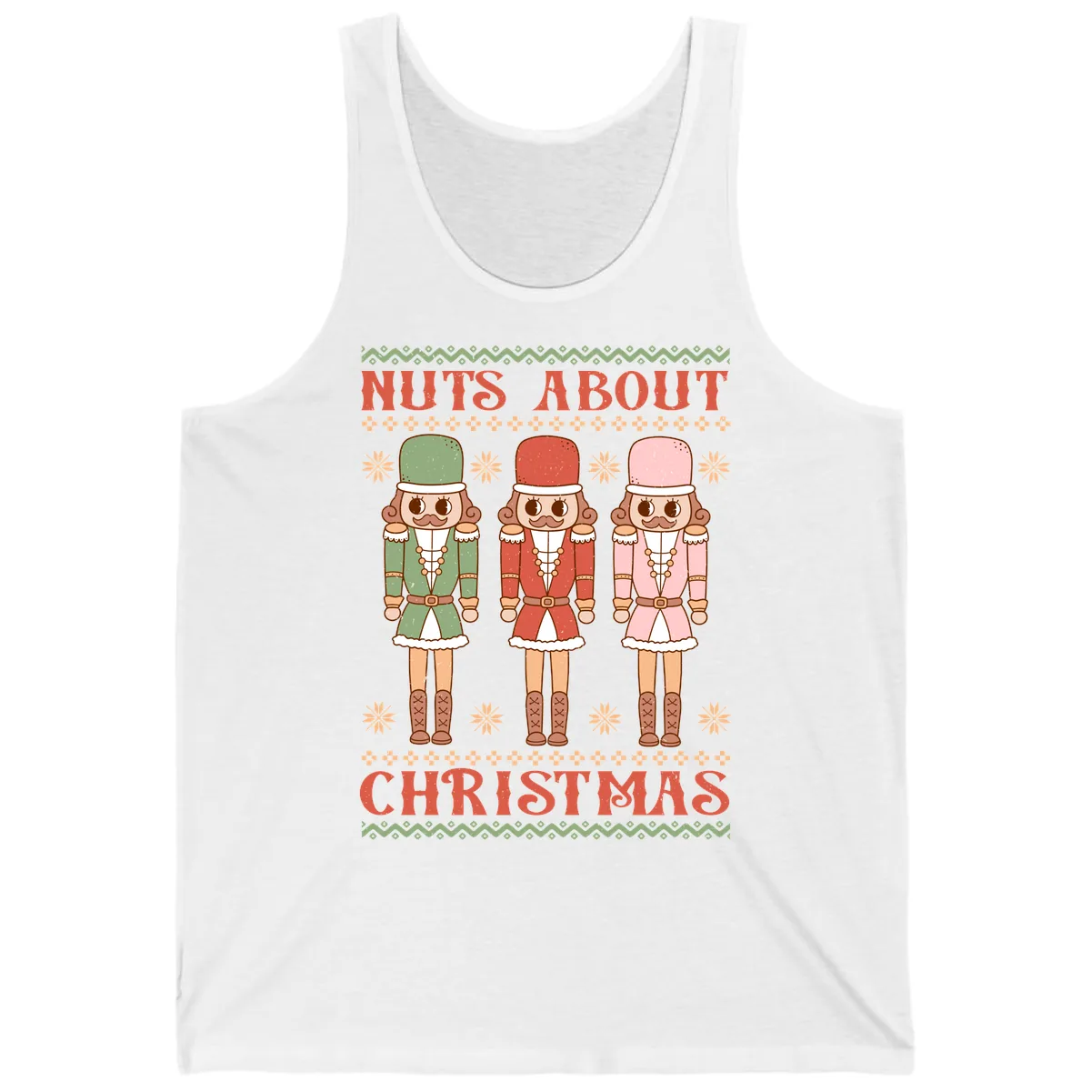 Nuts About Christmas Nutcrackers Tank in White