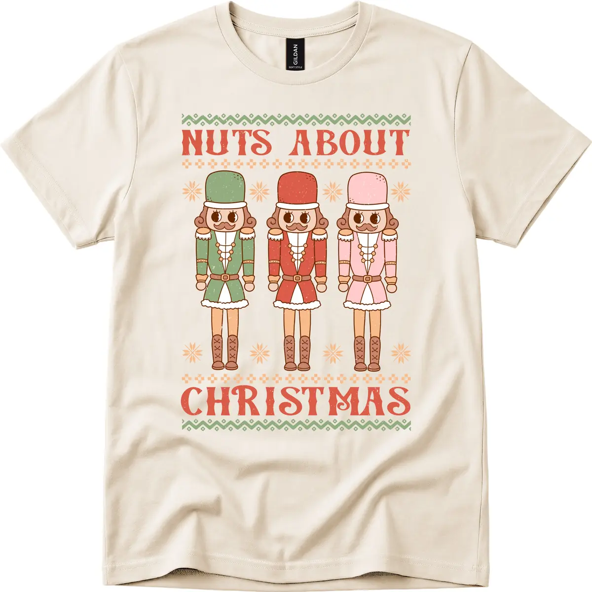 Nuts About Christmas Nutcrackers T-Shirt in Natural