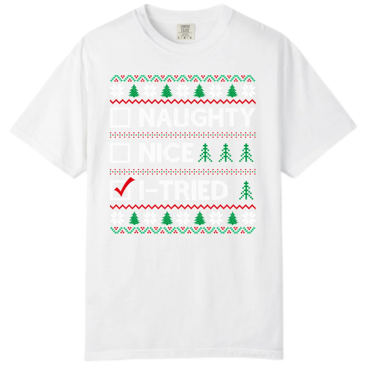 Checklist I Tried Christmas Sweater Comfort Color in White