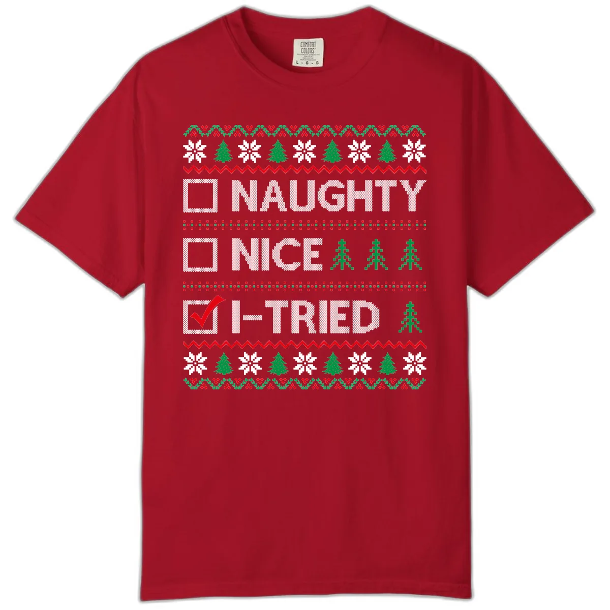 Checklist I Tried Christmas Sweater Comfort Color in Red