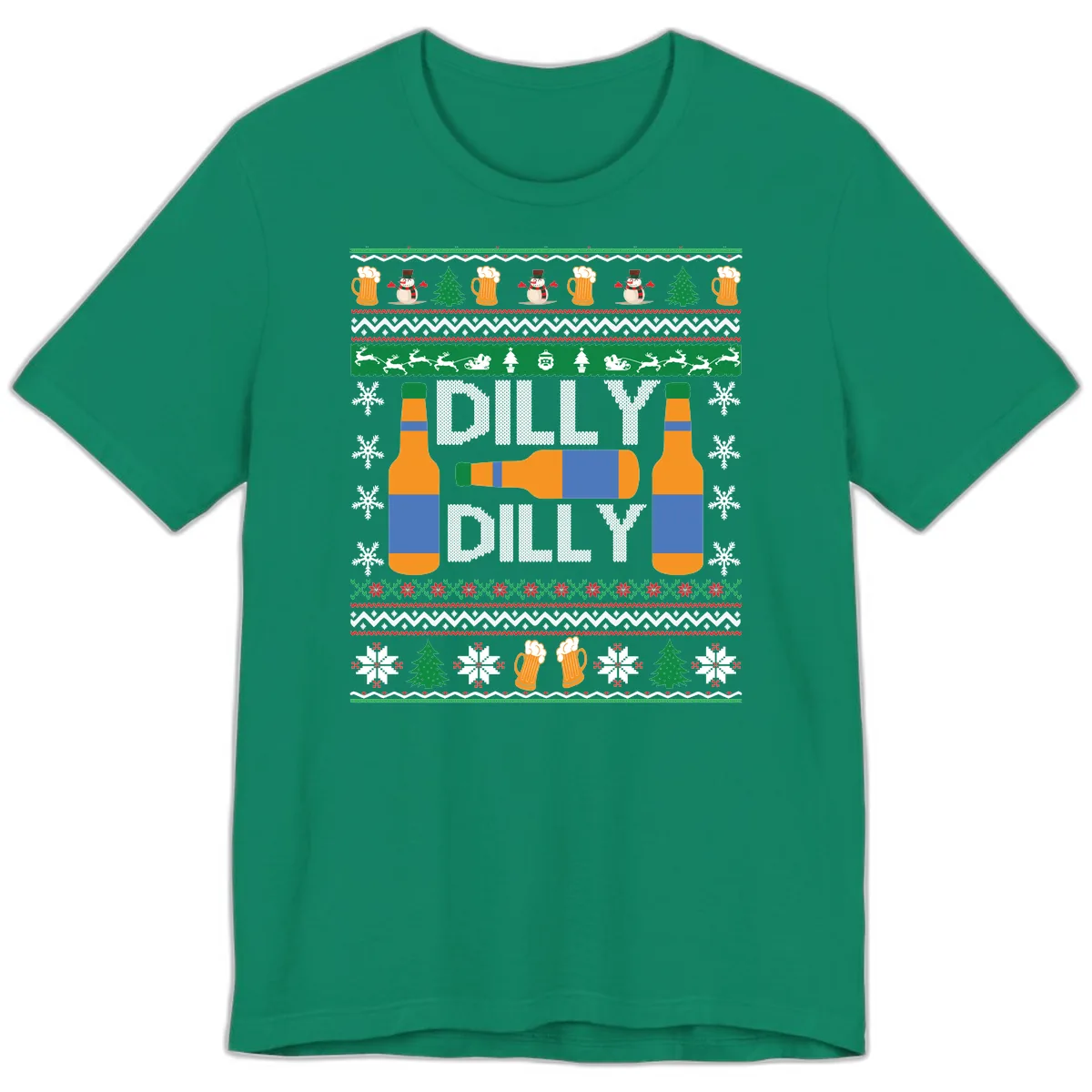 Dilly Dilly Beer Ugly Christmas Sweater Premium T-Shirt in Kelly