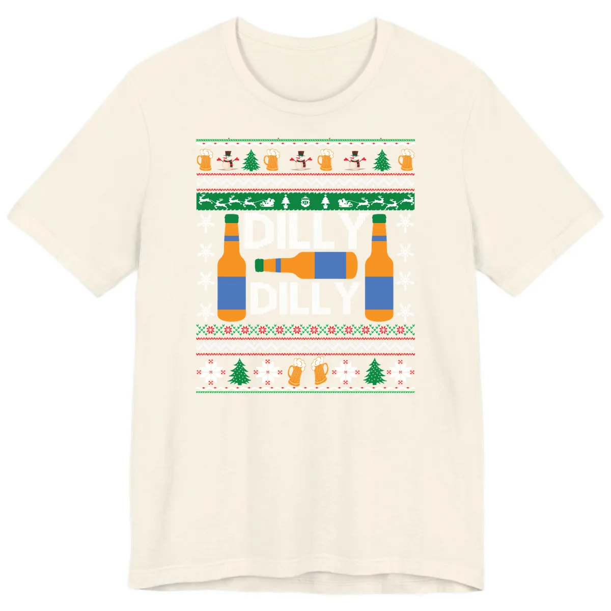 Dilly Dilly Beer Ugly Christmas Sweater Premium T-Shirt in Natural