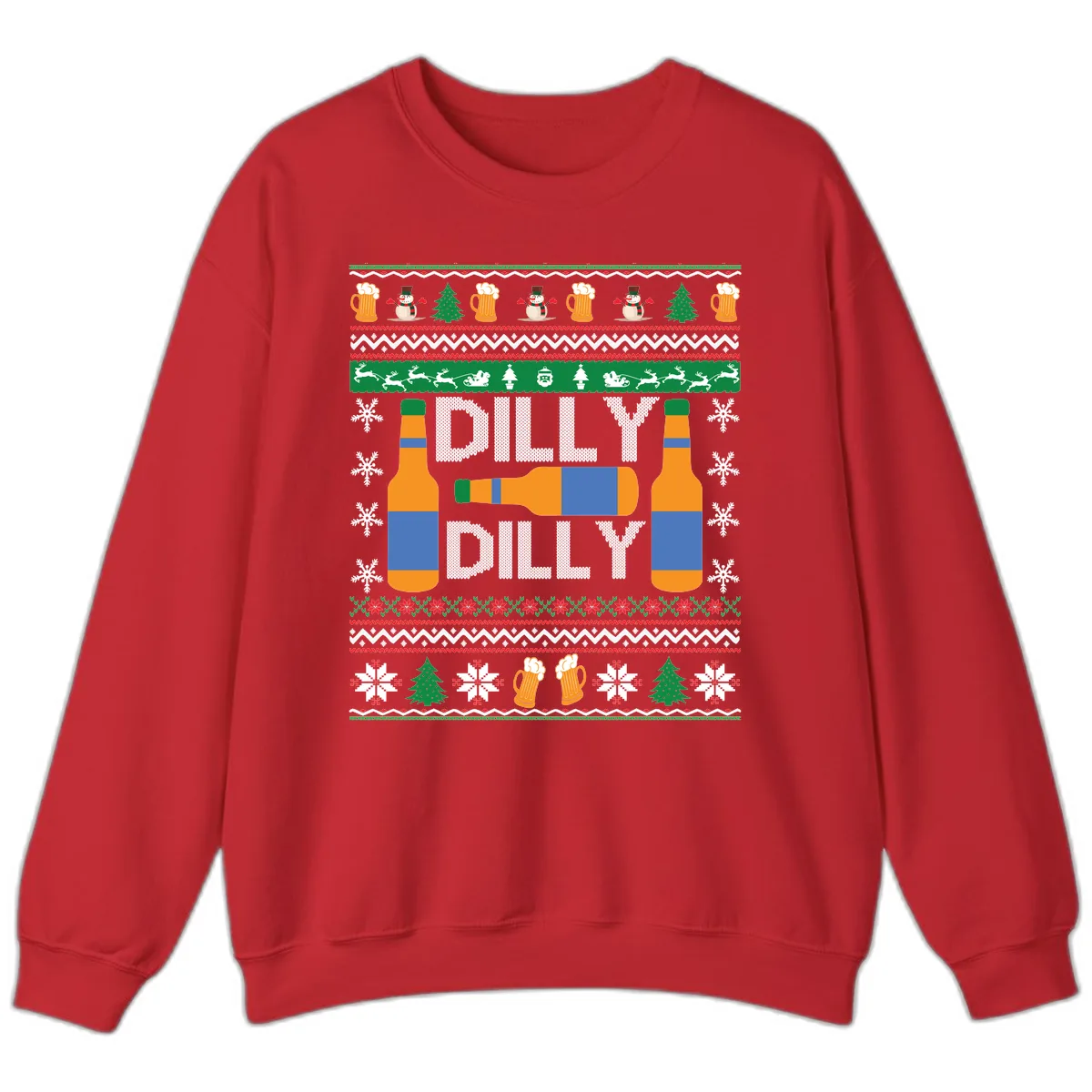 Dilly Dilly Beer Ugly Christmas Sweater Sweatshirt in Red