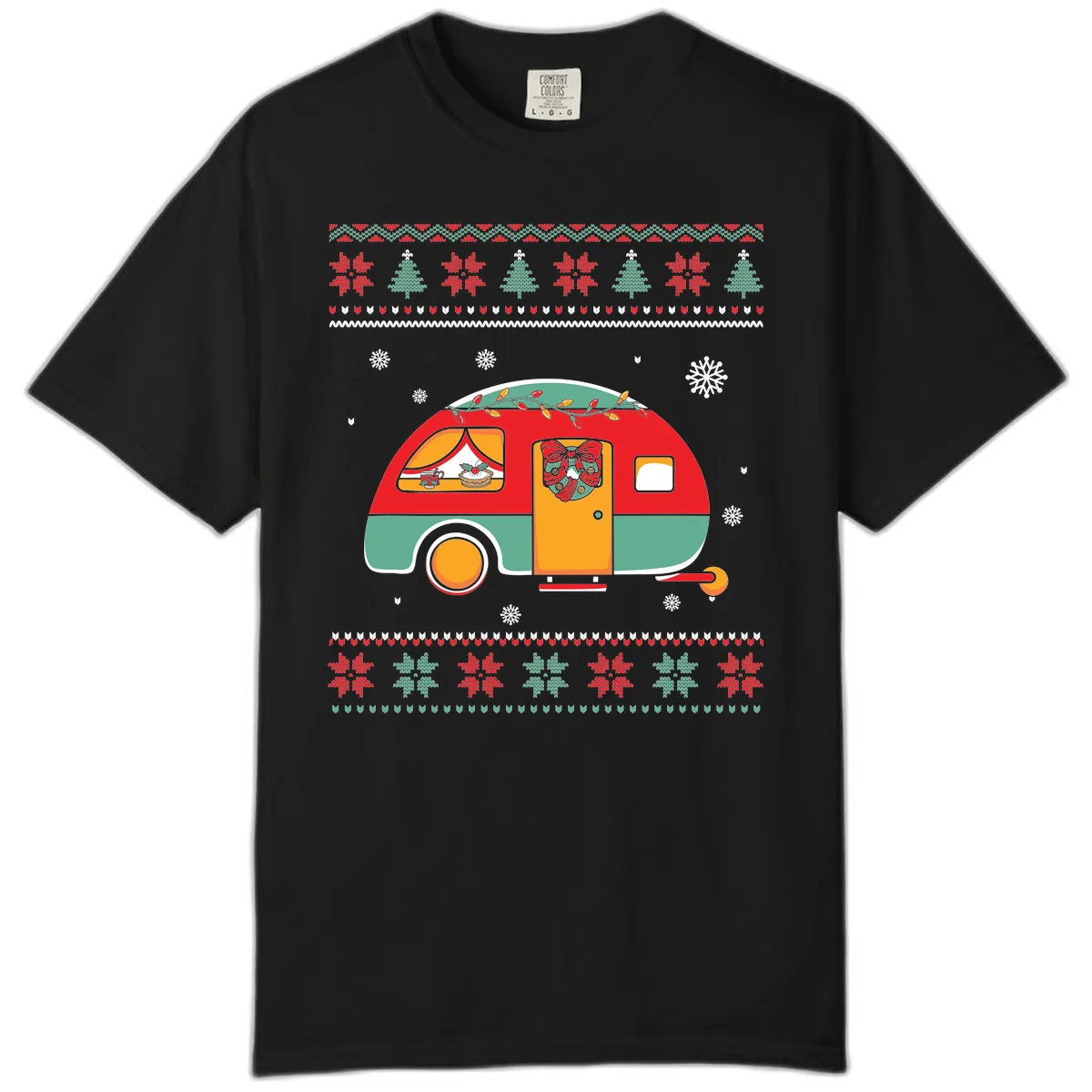 Christmas Camper Caravan Holiday Design Comfort Color in Black