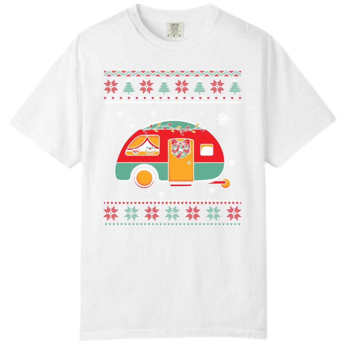 Christmas Camper Caravan Holiday Design Comfort Color in White
