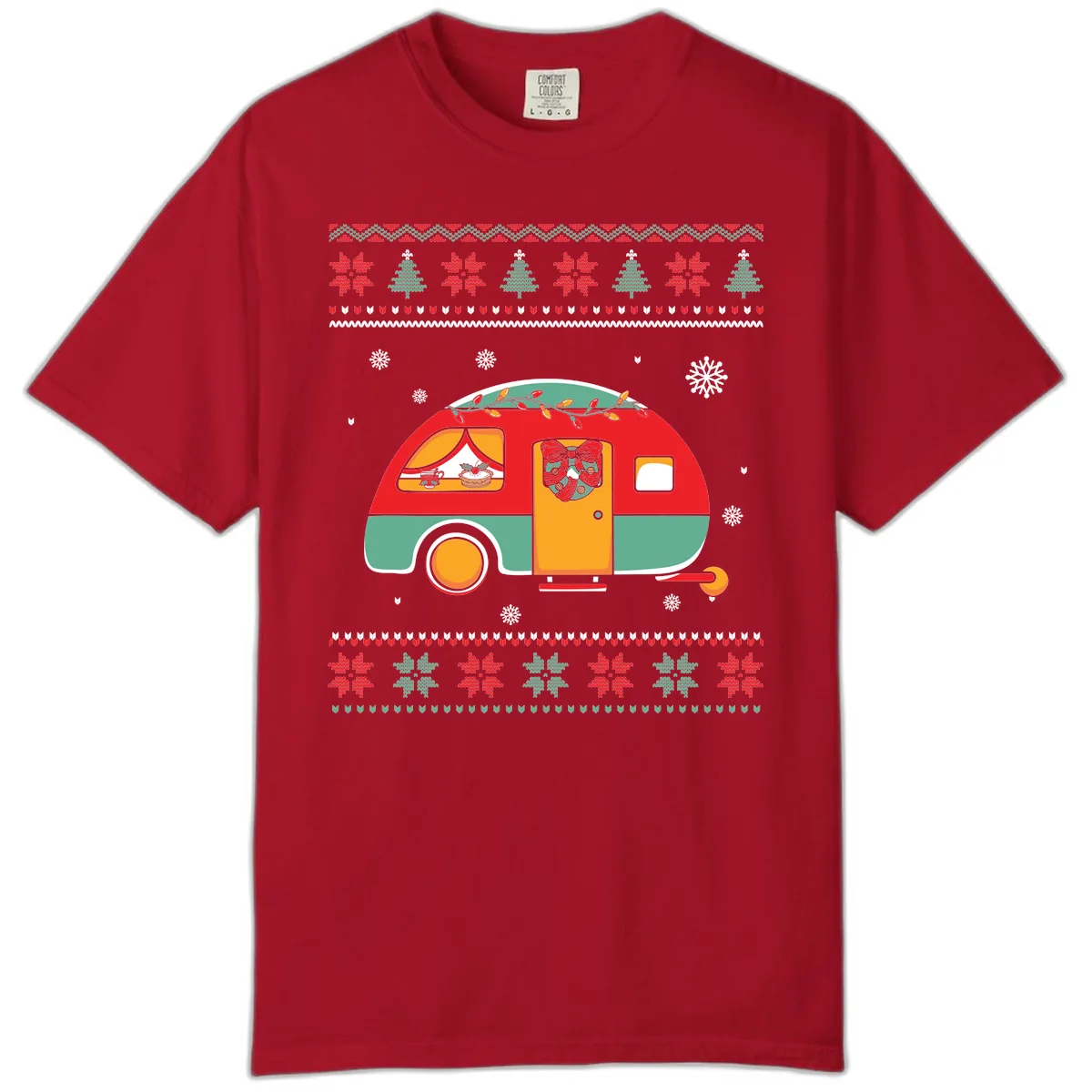 Christmas Camper Caravan Holiday Design Comfort Color in Red