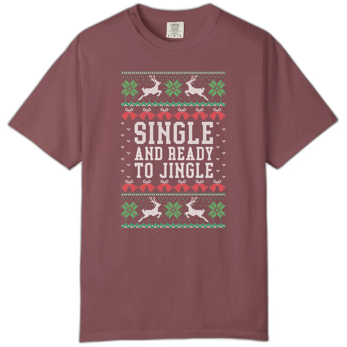 Single And Ready To Jingle Comfort Color in Brick