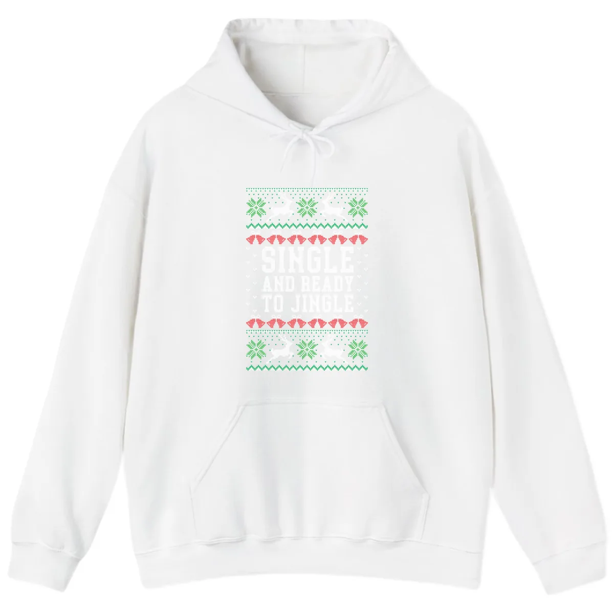 Single And Ready To Jingle Hoodie in White
