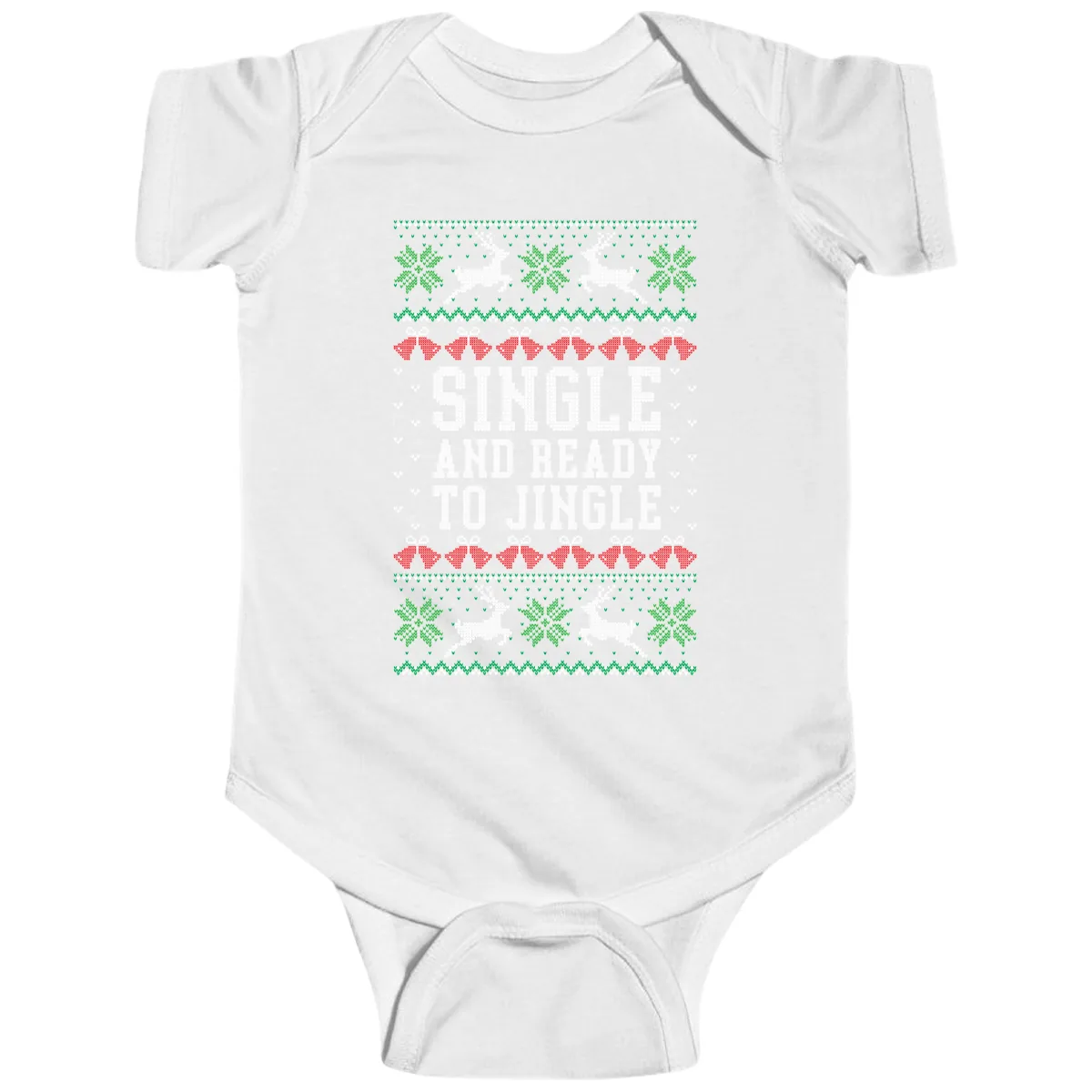 Single And Ready To Jingle Baby Onesie in White