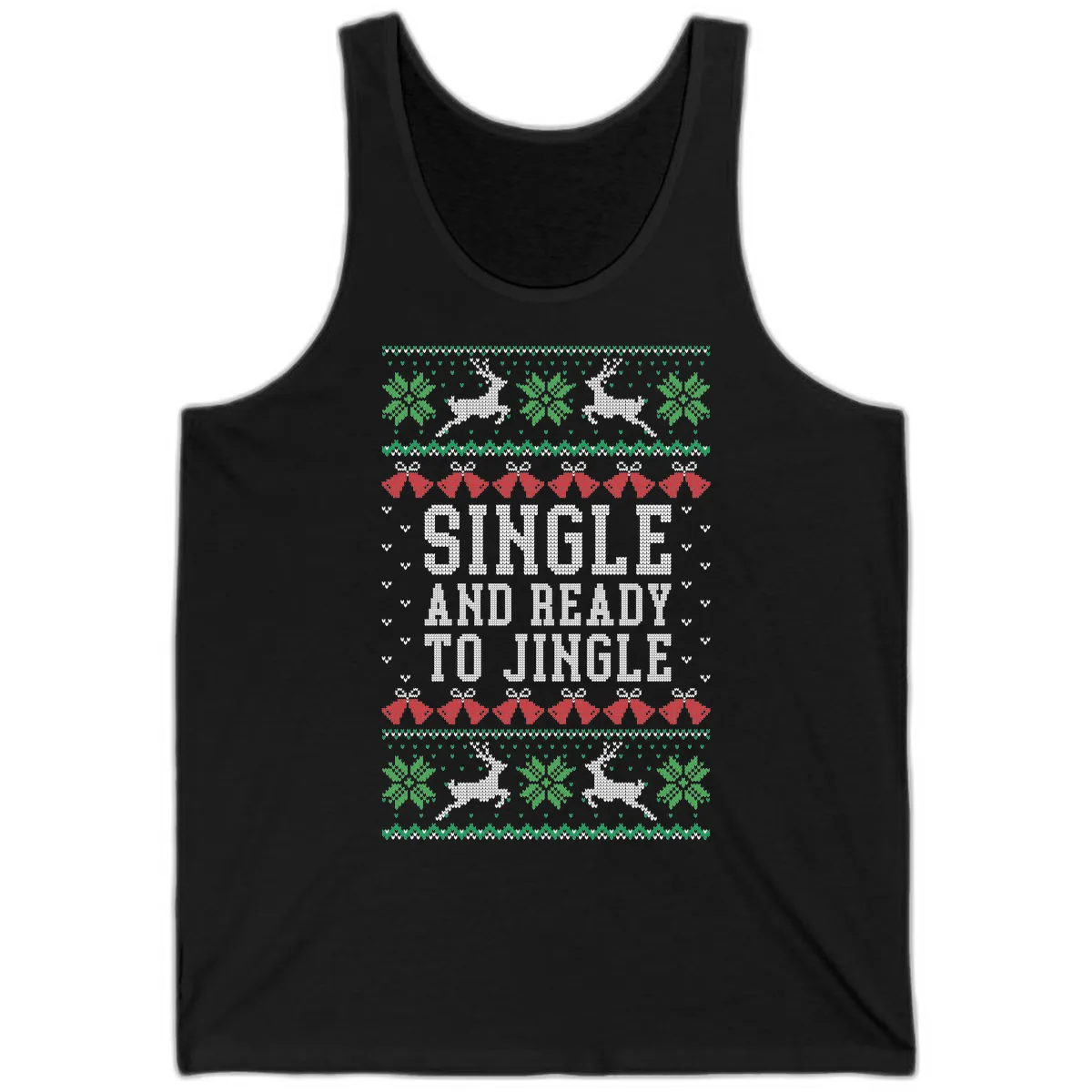 Single And Ready To Jingle Tank in Black