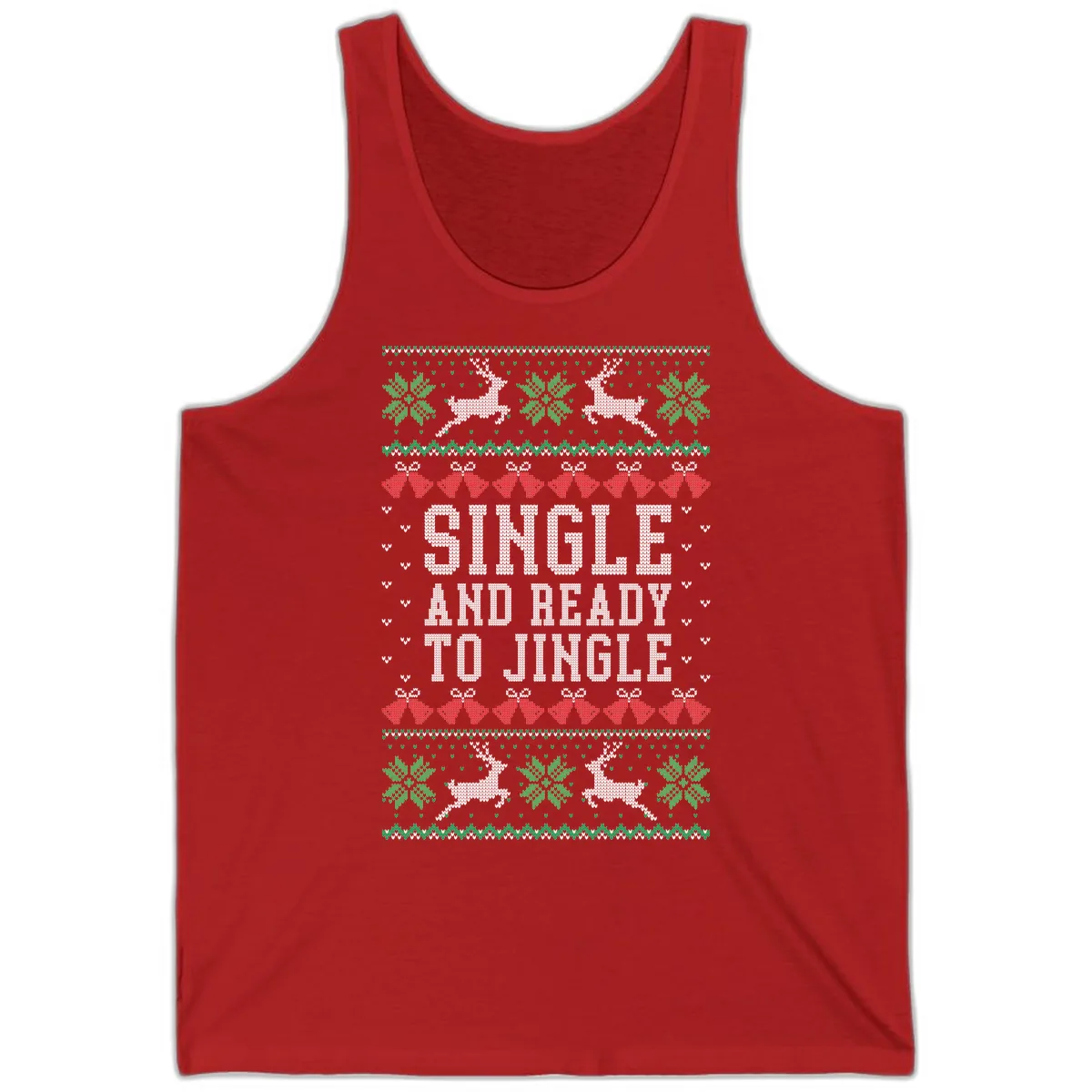Single And Ready To Jingle Tank in Red