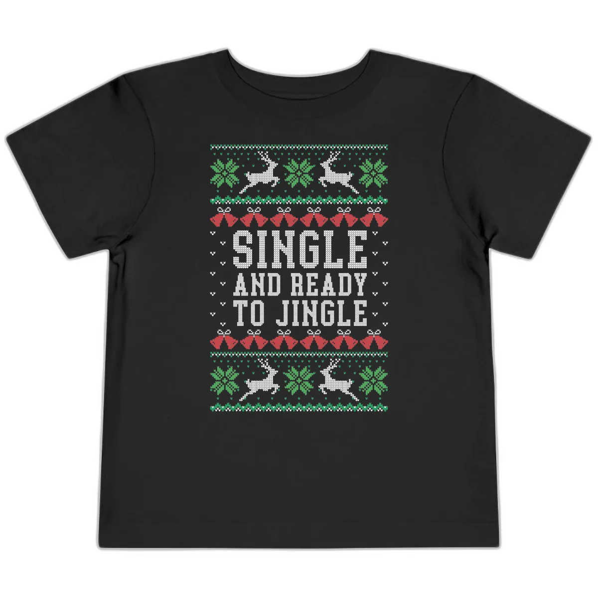 Single And Ready To Jingle Toddler T-Shirt in Black