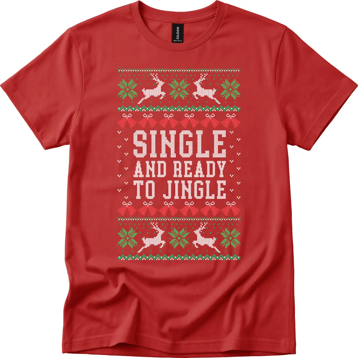 Single And Ready To Jingle T-Shirt in Red