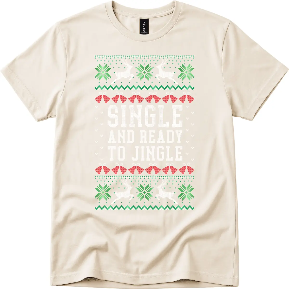 Single And Ready To Jingle T-Shirt in Natural