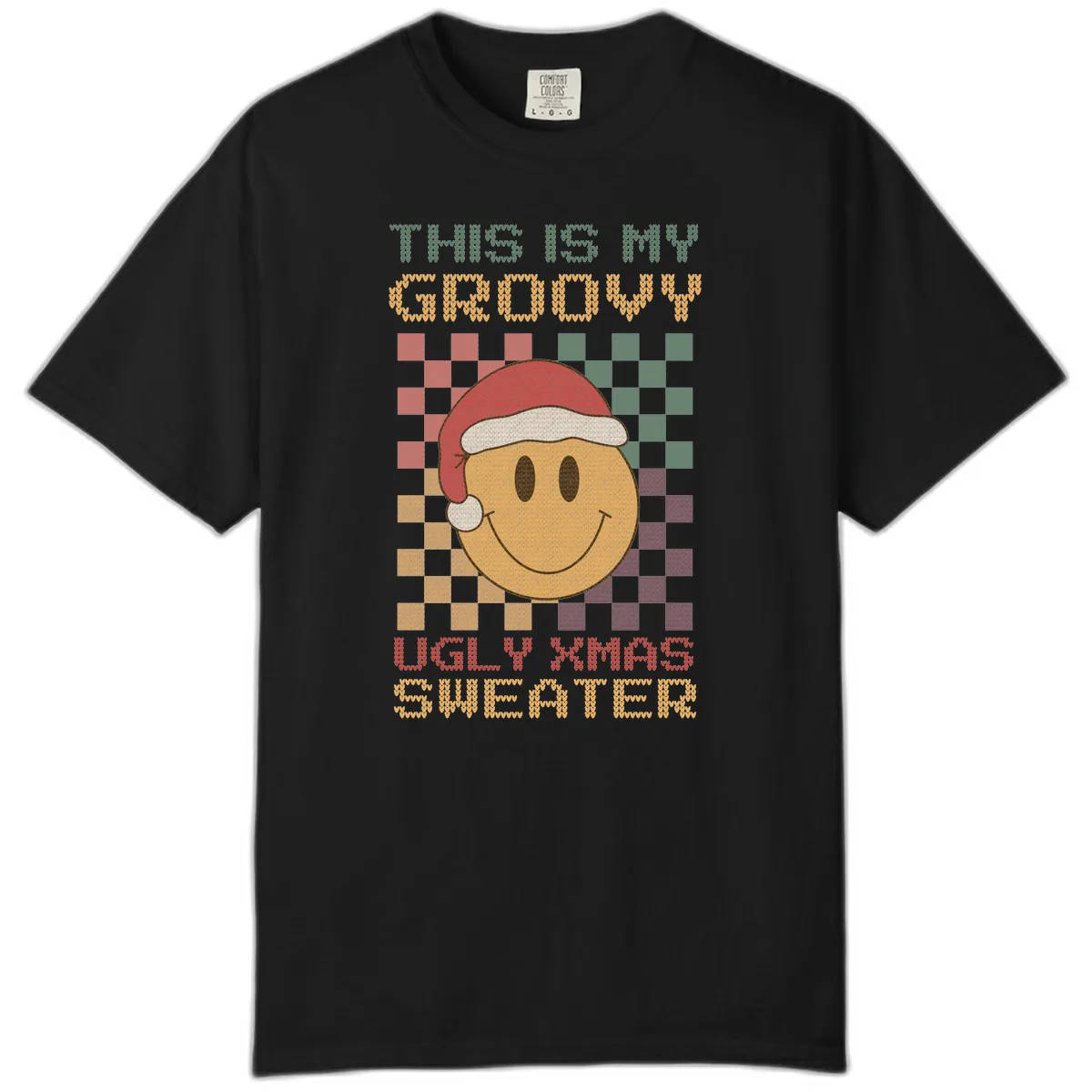 This Is My Groovy Ugly Xmas Sweater Comfort Color in Black
