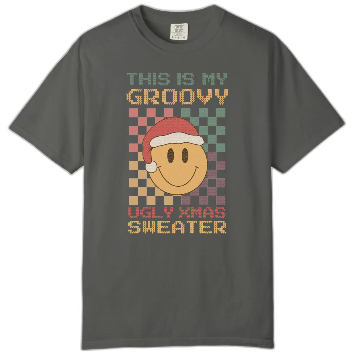 This Is My Groovy Ugly Xmas Sweater Comfort Color in Pepper