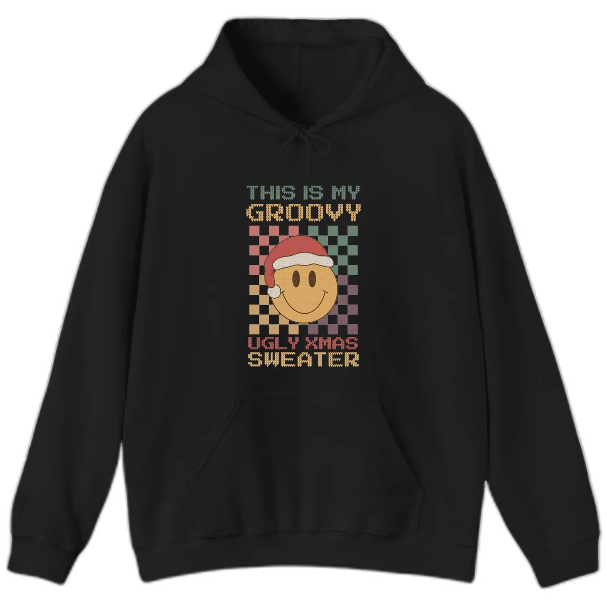 This Is My Groovy Ugly Xmas Sweater Hoodie in Black