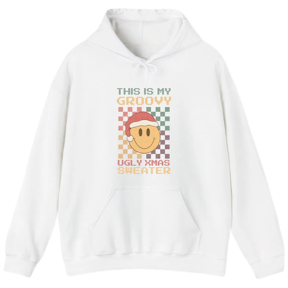 This Is My Groovy Ugly Xmas Sweater Hoodie in White