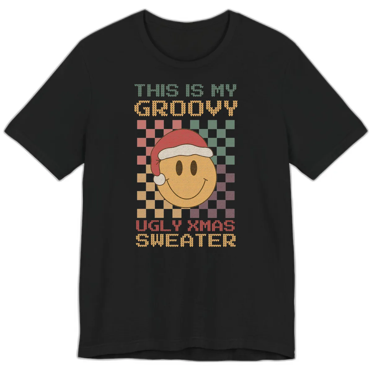 This Is My Groovy Ugly Xmas Sweater Premium T-Shirt in Black