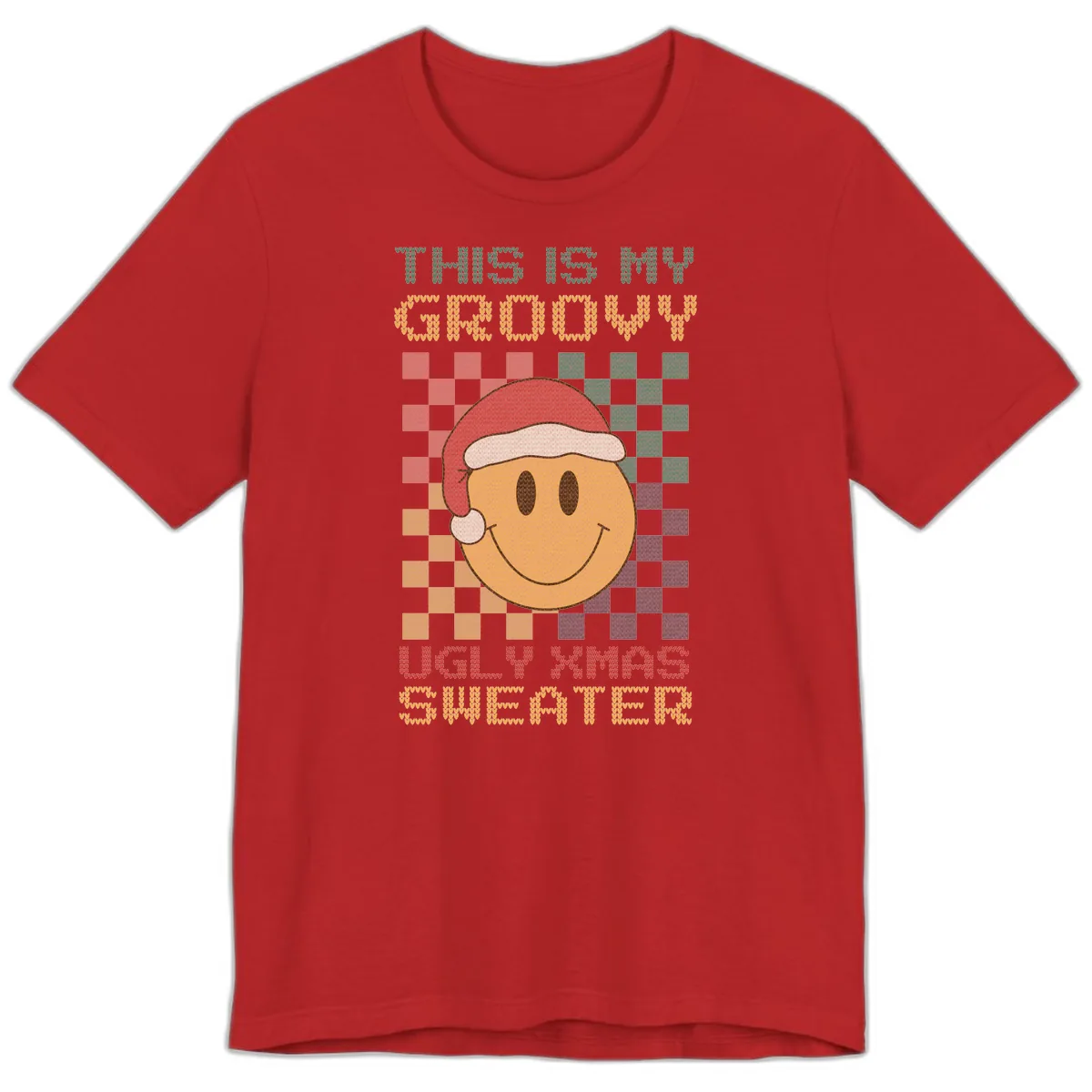 This Is My Groovy Ugly Xmas Sweater Premium T-Shirt in Red