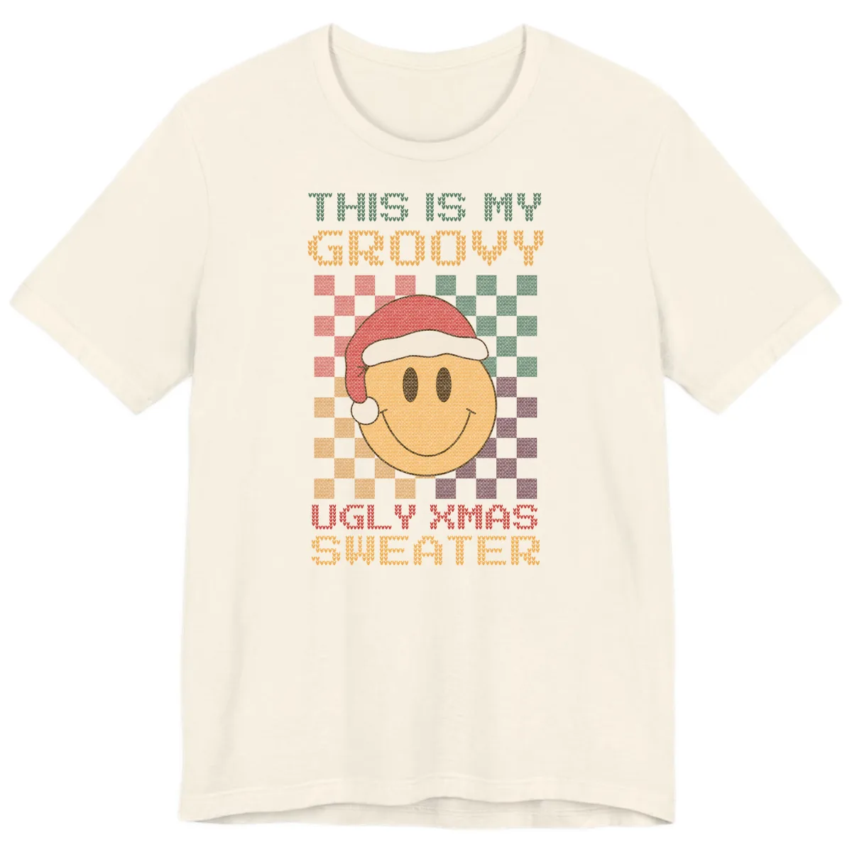 This Is My Groovy Ugly Xmas Sweater Premium T-Shirt in Natural
