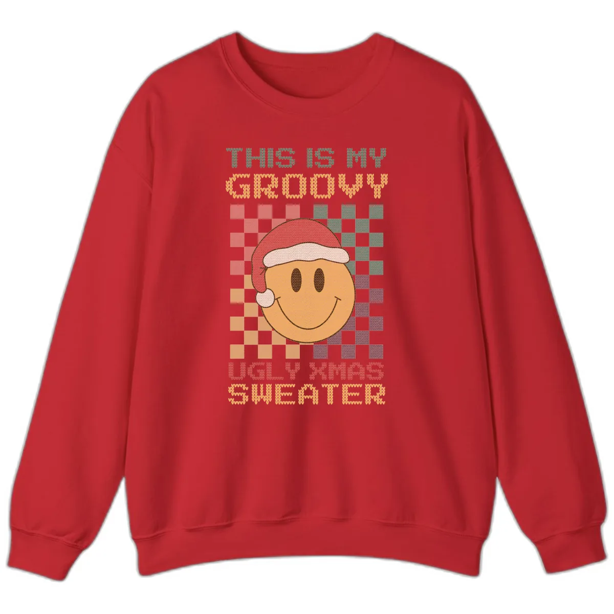 This Is My Groovy Ugly Xmas Sweater Sweatshirt in Red