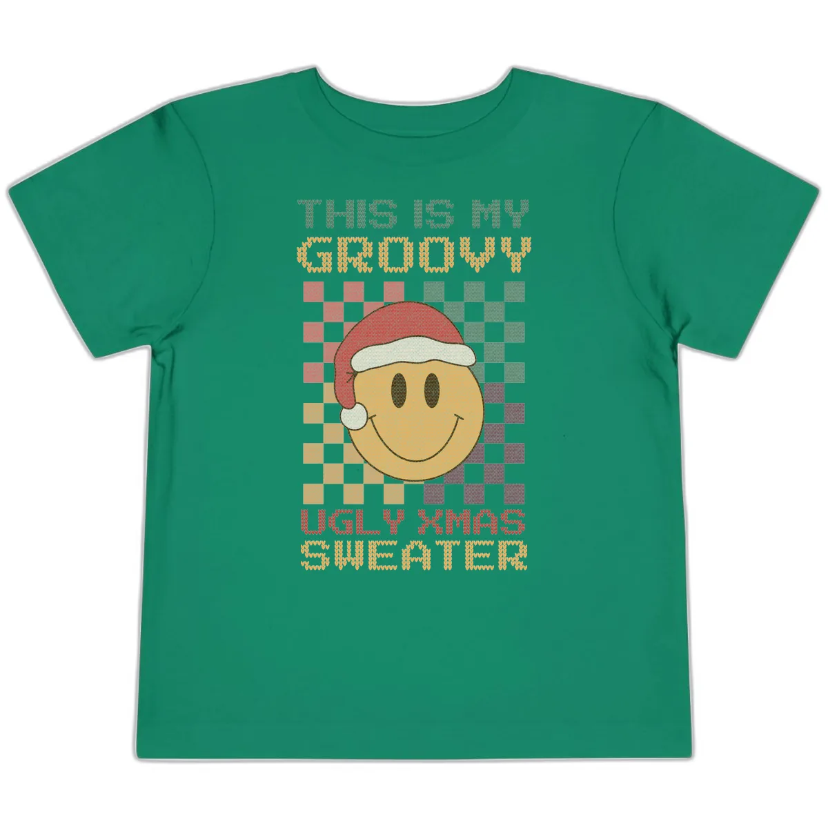This Is My Groovy Ugly Xmas Sweater Toddler T-Shirt in Kelly