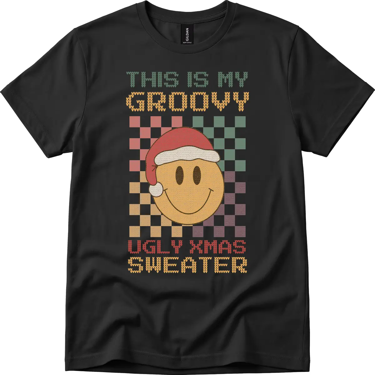 This Is My Groovy Ugly Xmas Sweater T-Shirt in Black