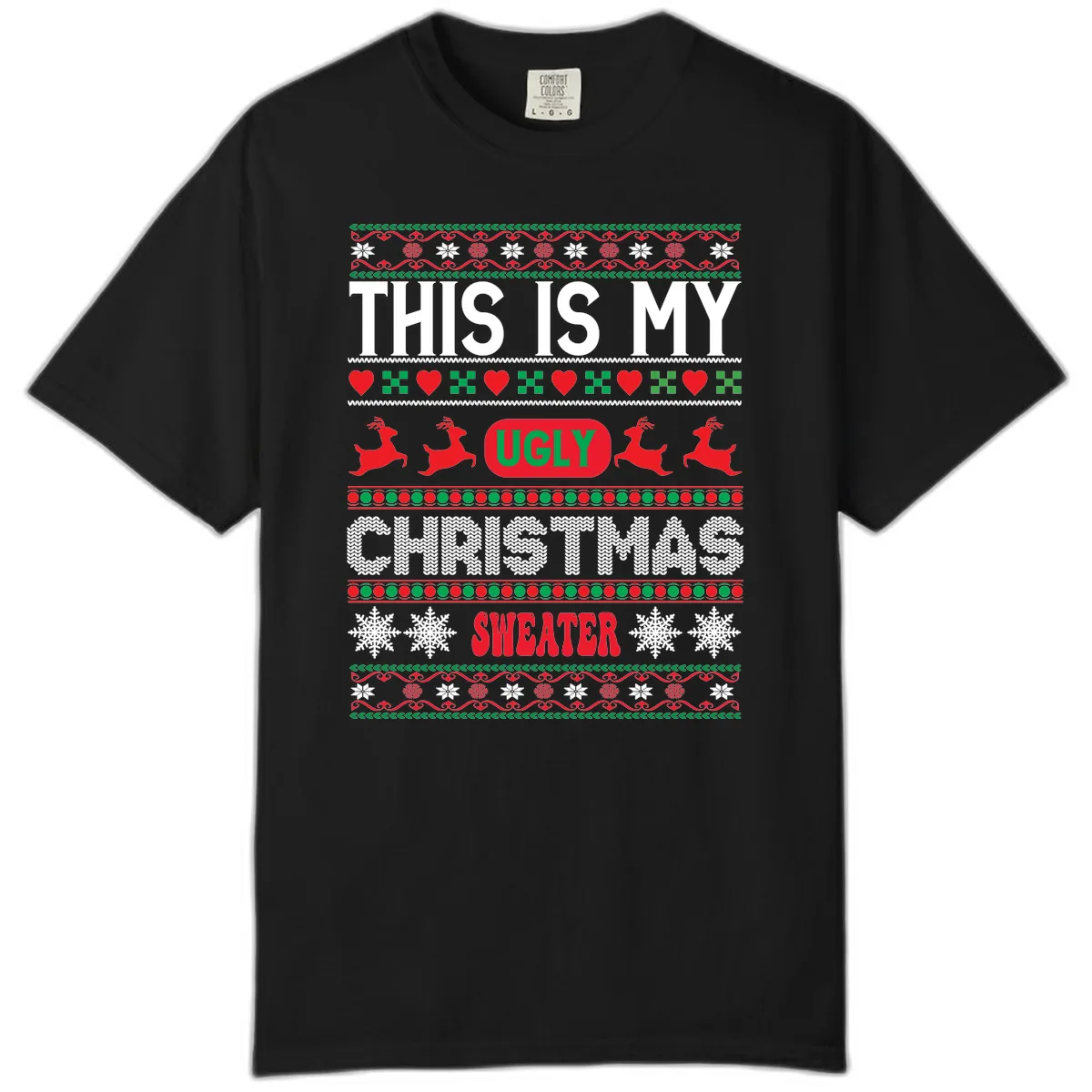 This Is My Ugly Christmas Sweater Comfort Color in Black