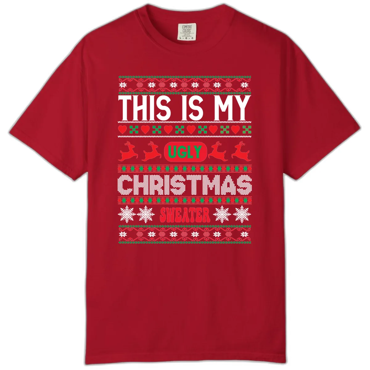 This Is My Ugly Christmas Sweater Comfort Color in Red