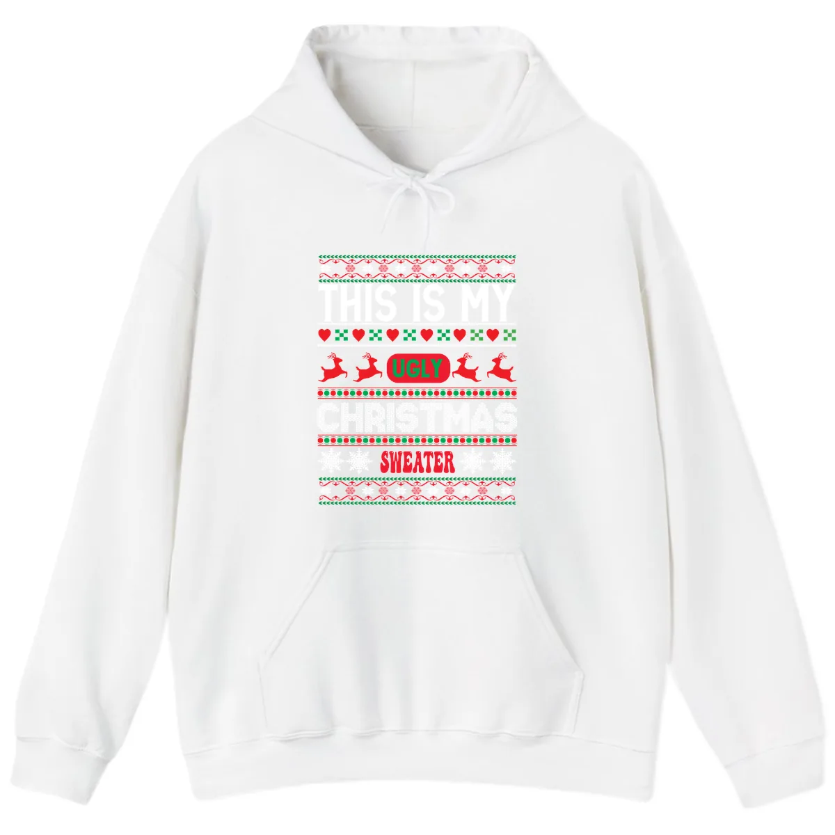 This Is My Ugly Christmas Sweater Hoodie in White