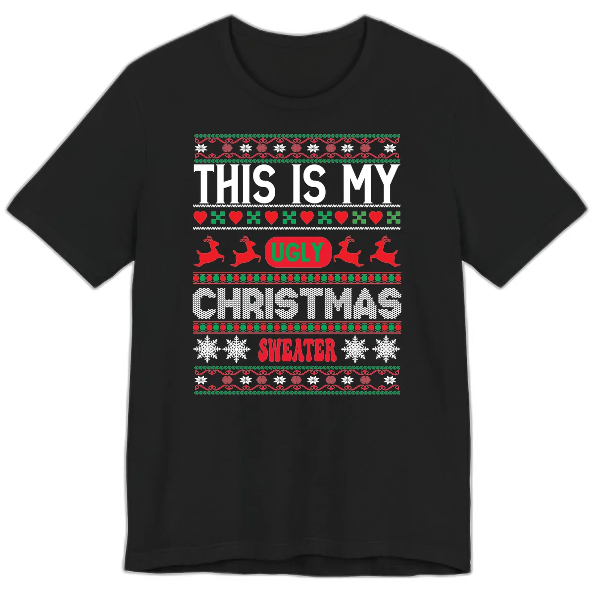 This Is My Ugly Christmas Sweater Premium T-Shirt in Black