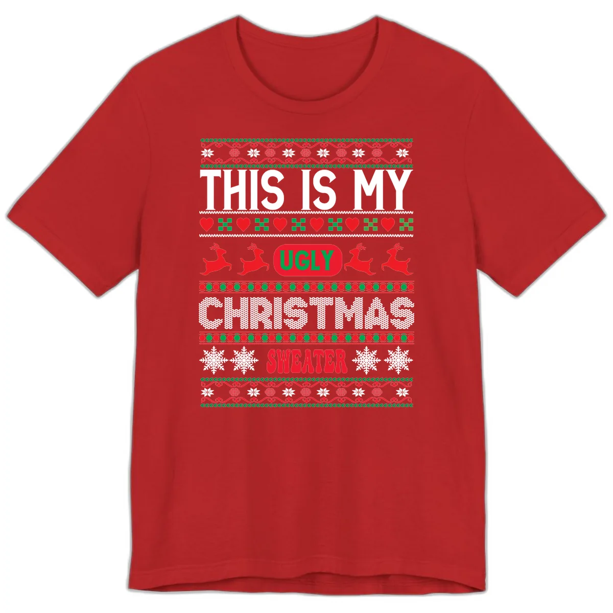 This Is My Ugly Christmas Sweater Premium T-Shirt in Red