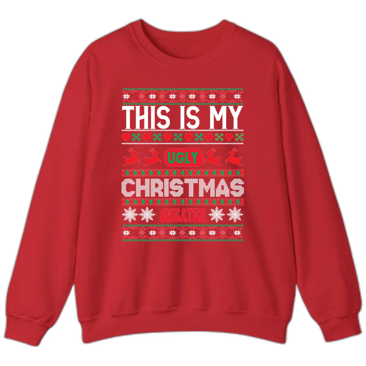 This Is My Ugly Christmas Sweater Sweatshirt in Red