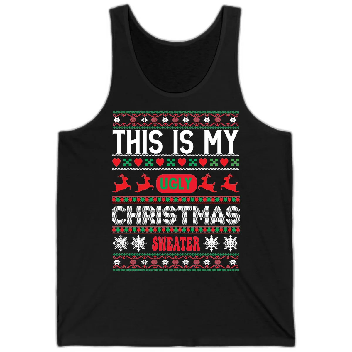 This Is My Ugly Christmas Sweater Tank in Black
