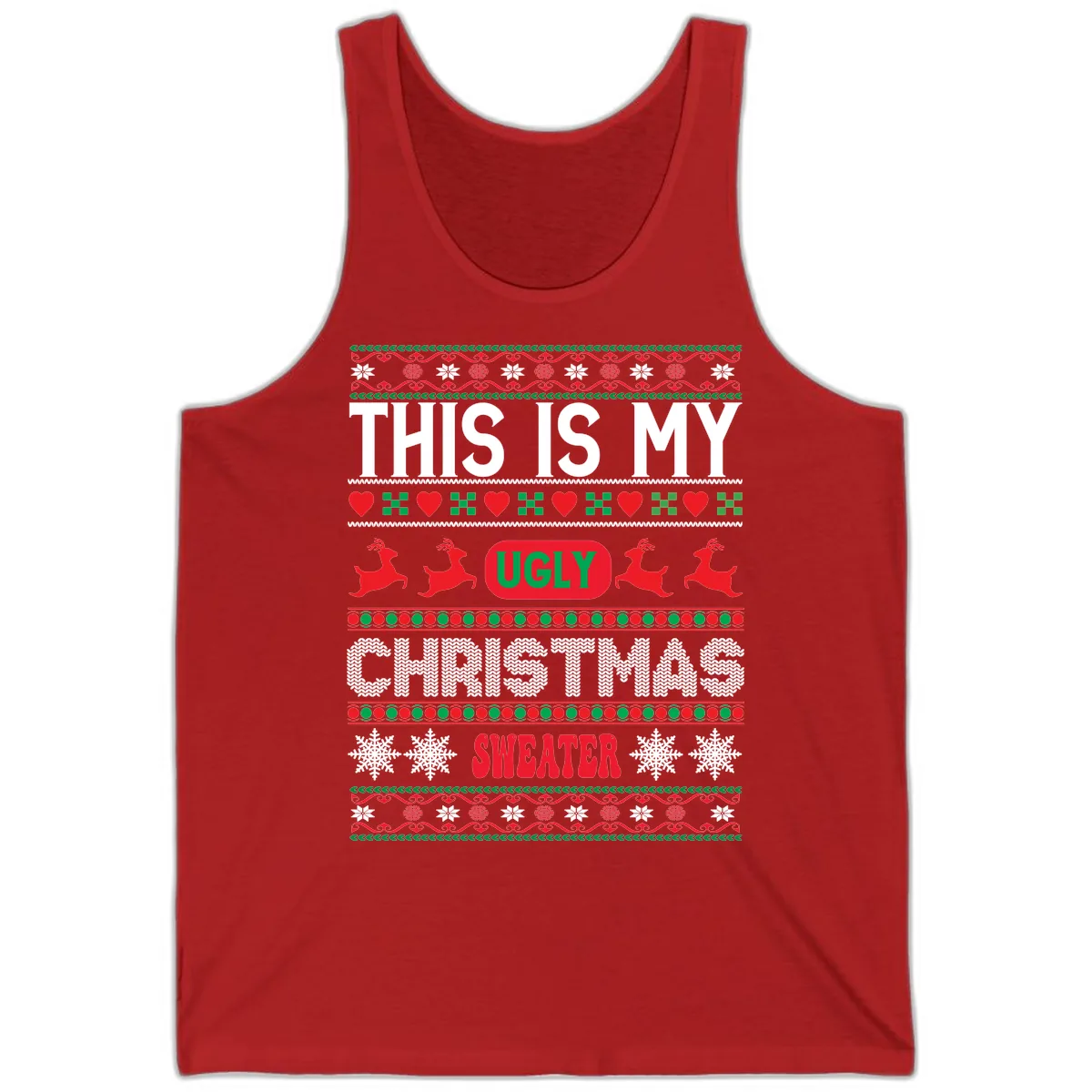 This Is My Ugly Christmas Sweater Tank in Red