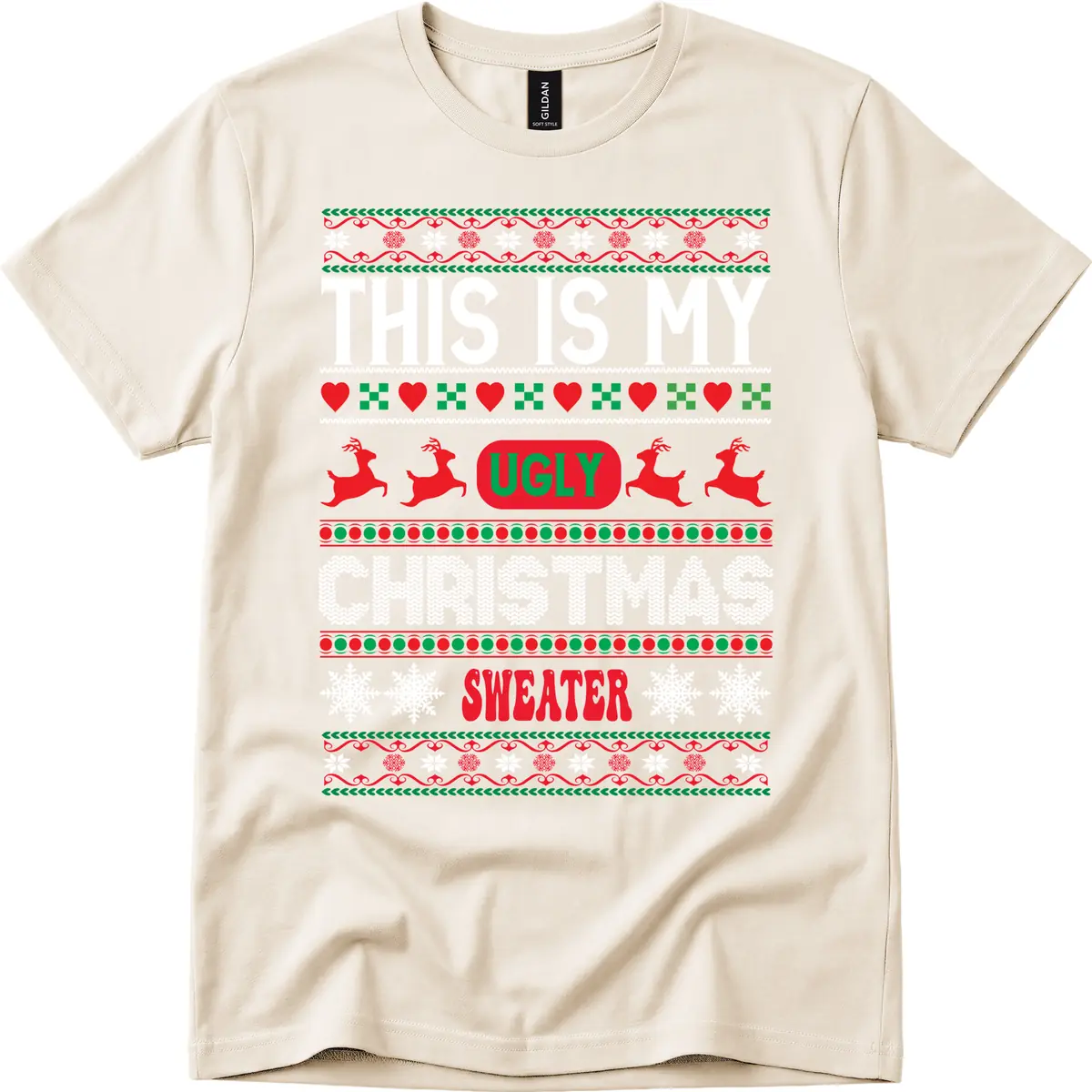 This Is My Ugly Christmas Sweater T-Shirt in Natural