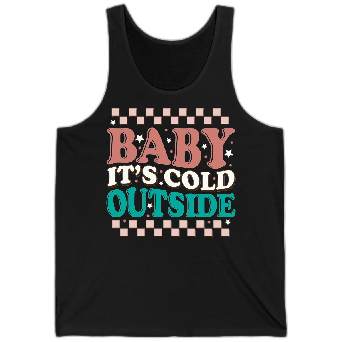 Baby It's Cold Outside Groovy Design Tank in Black