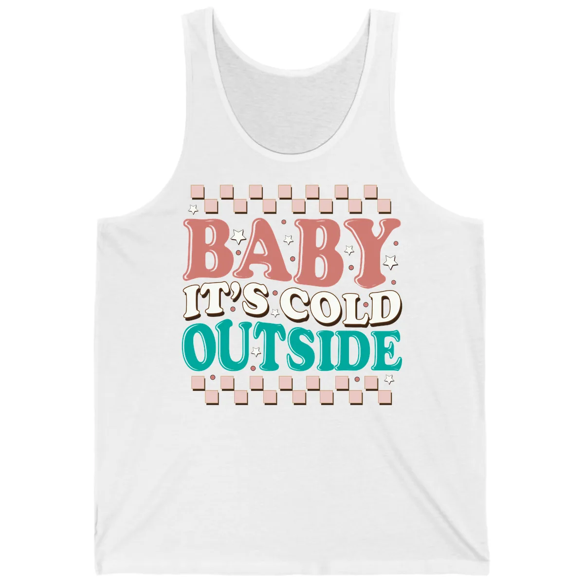 Baby It's Cold Outside Groovy Design Tank in White