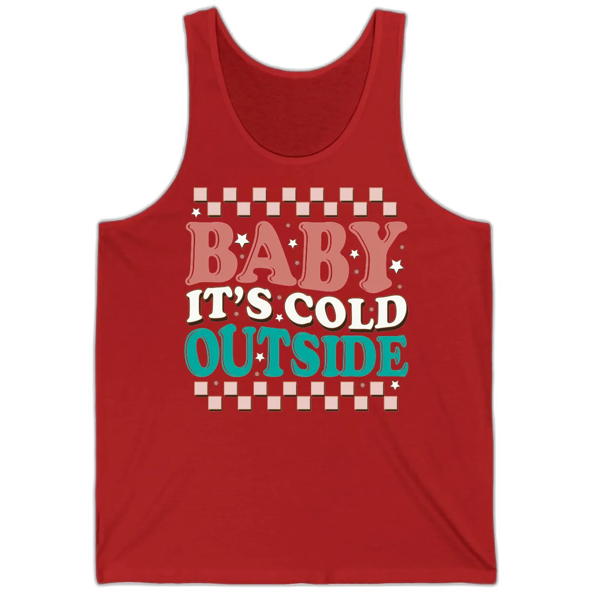 Baby It's Cold Outside Groovy Design Tank in Red